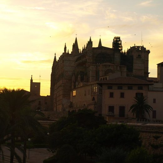 Mallorca's coast at sunset.