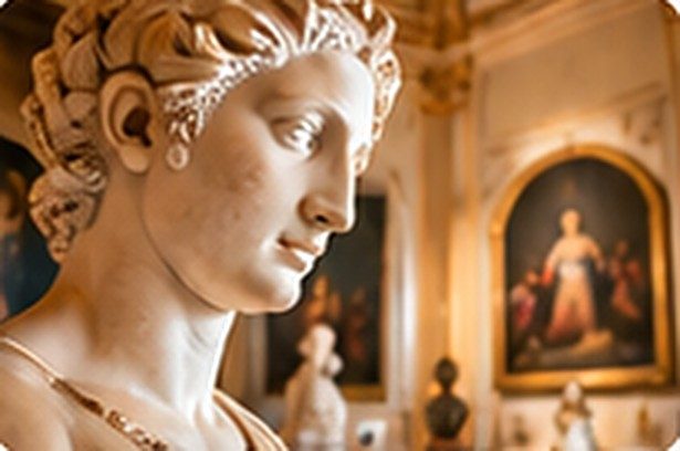 A sculpture inside the Galleria Borghese.