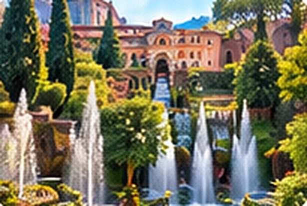The fountains of Villa d'Este in Tivoli.